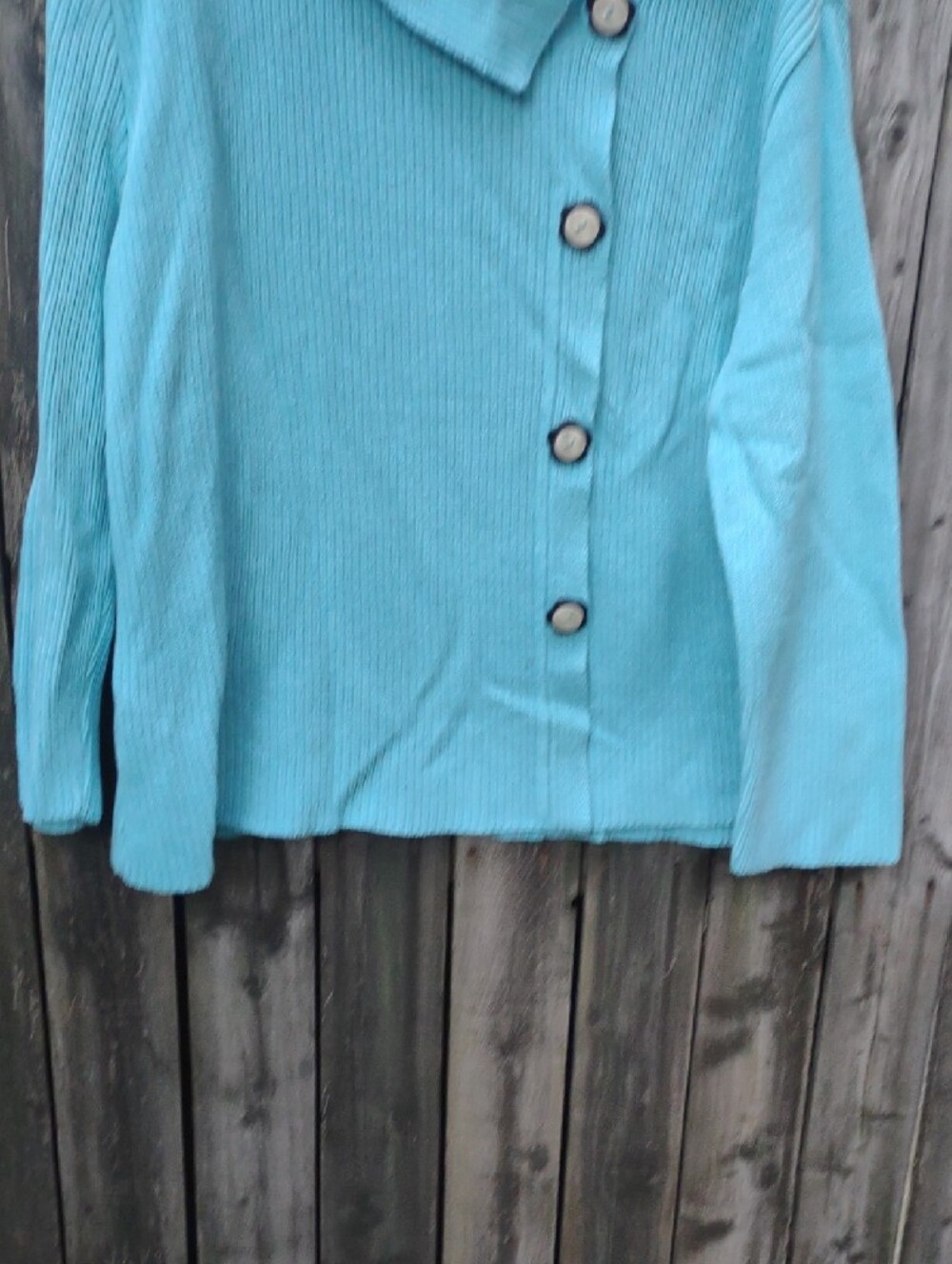 Willow Aqua Button-Front Women's Cardigan - Picture 5 of 10